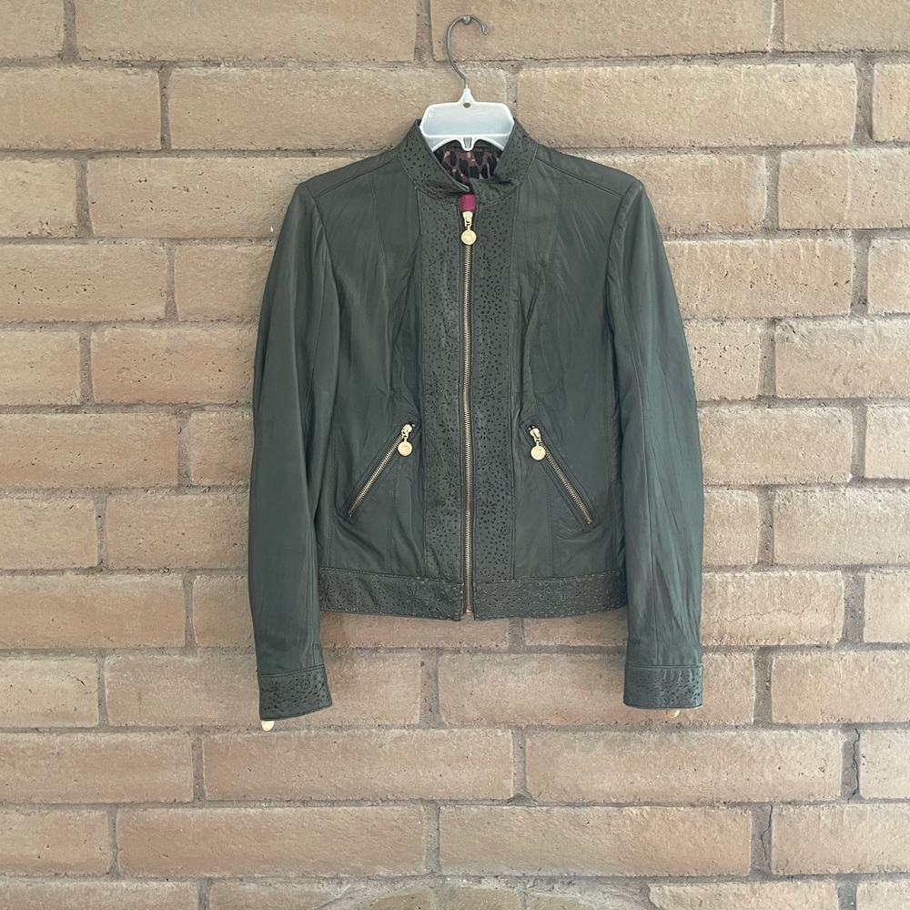 Green leather jacket